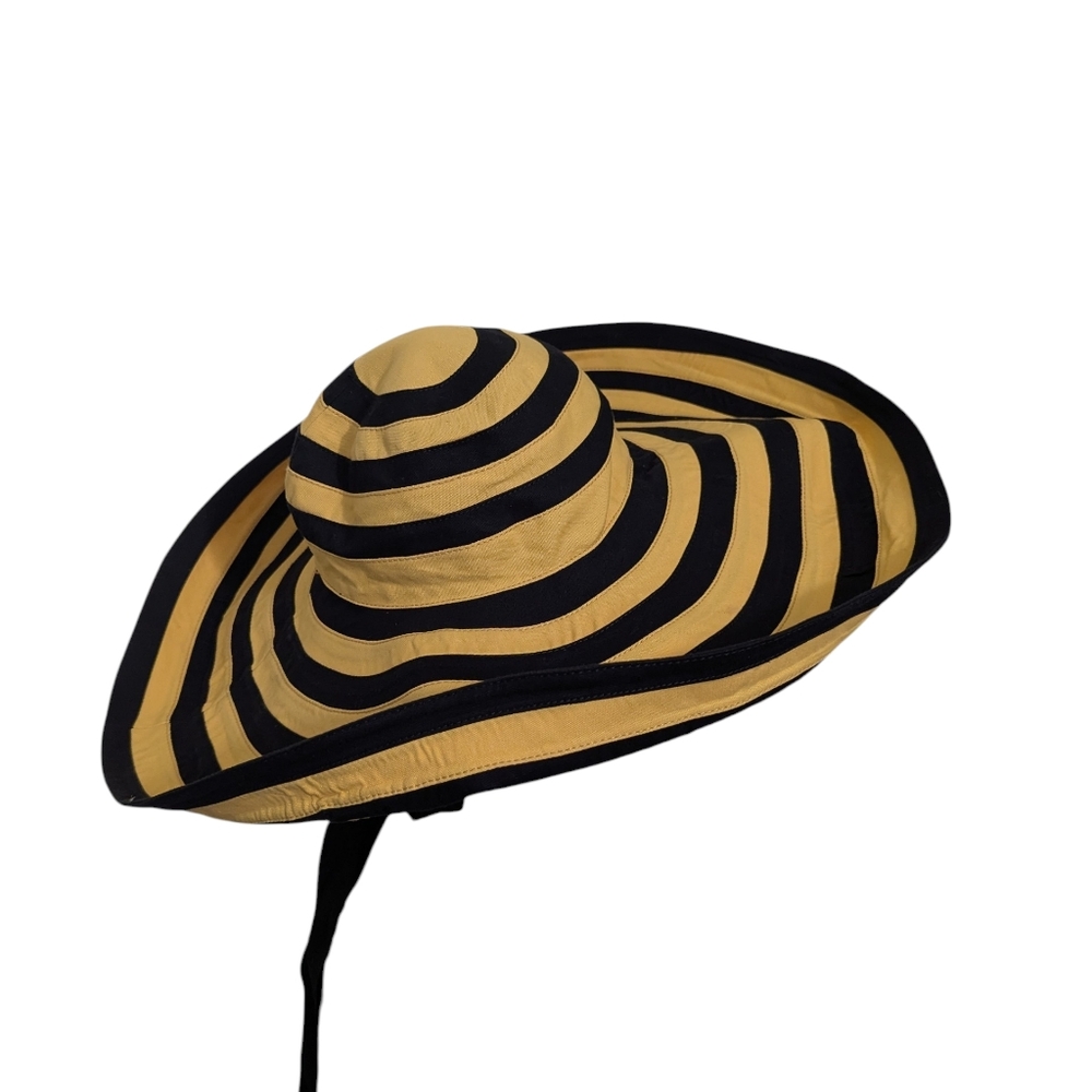 Prada, Wide-Brim, Stripe Sun Hat ,Rare, Runway 2011 - Picture 6 of 10